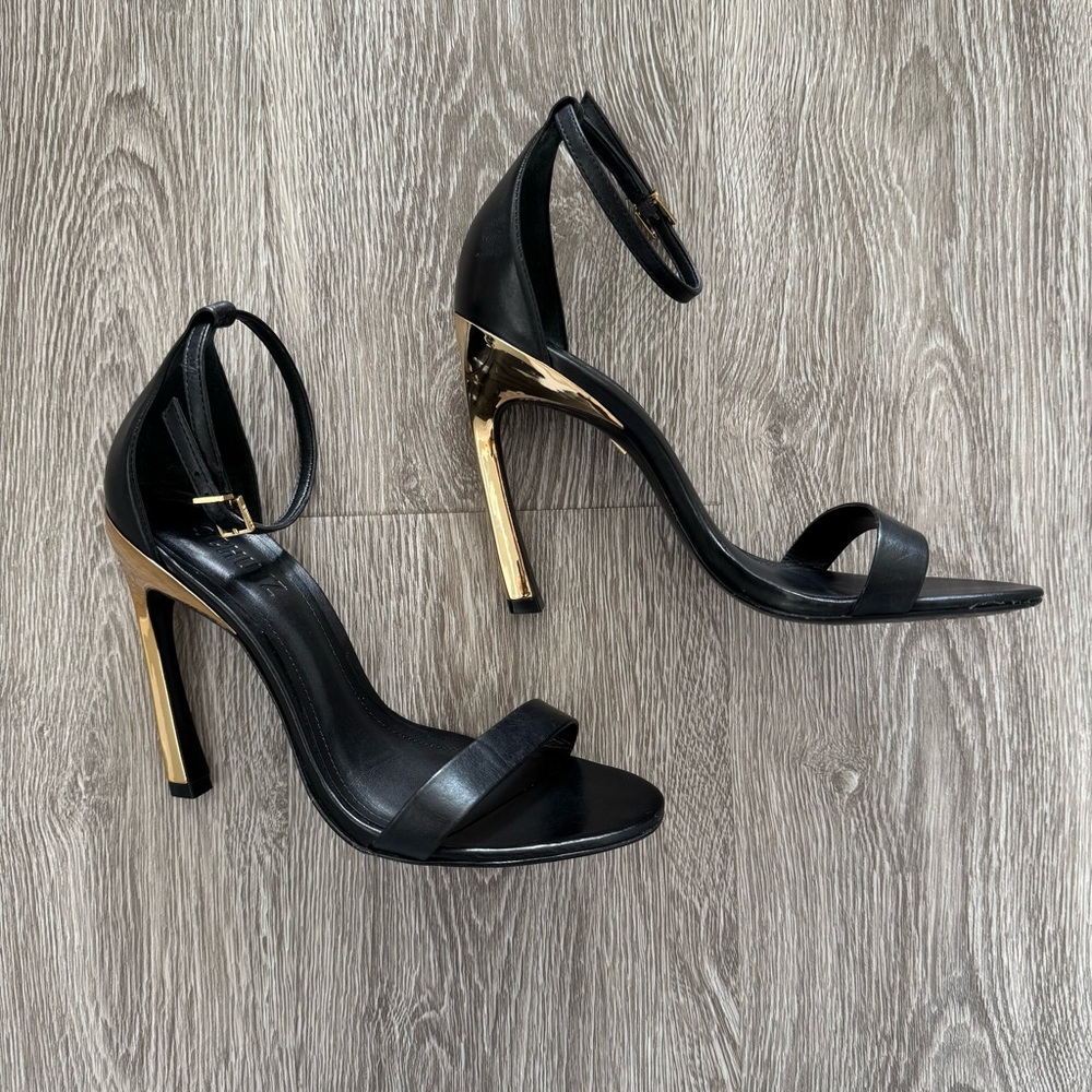 SCHUTZ Black and Gold Heels